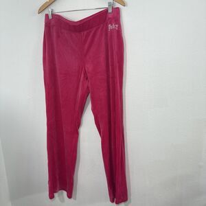 Juicy Couture Track‎ Pants Women XL Pink Velvet Retro Classic 90s